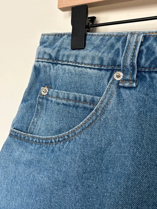 Edikted Blue Denim Mini Skort Size M - Picture 6 of 10
